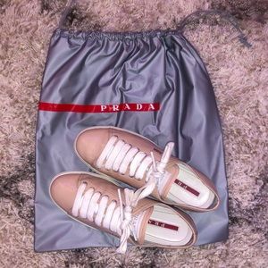 Prada Leather Sneakers w/ Original Bag
